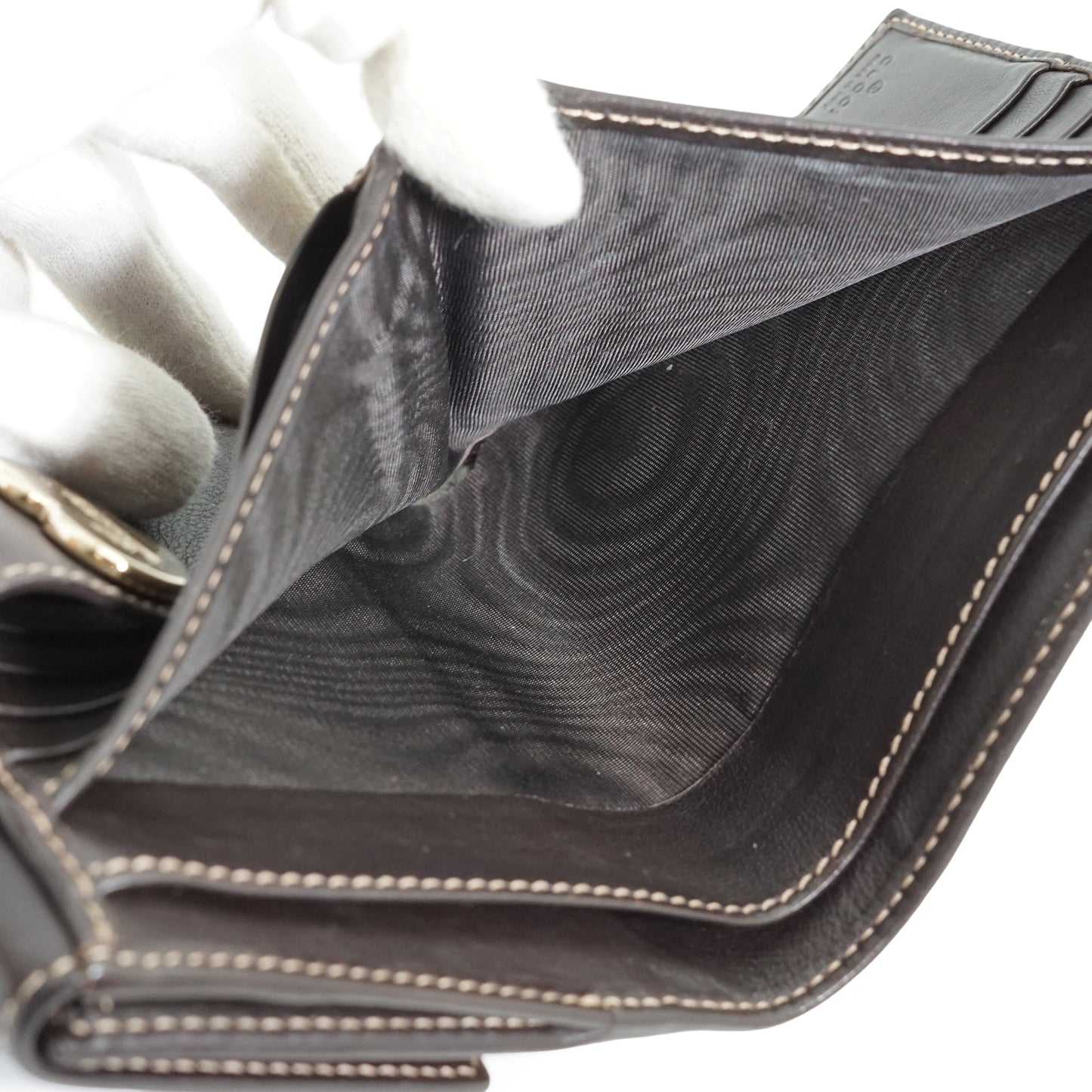 GG Canvas Heart Snap Bifold Compact Wallet