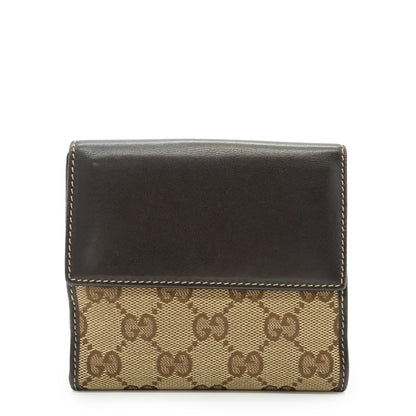 GG Canvas Heart Snap Bifold Compact Wallet