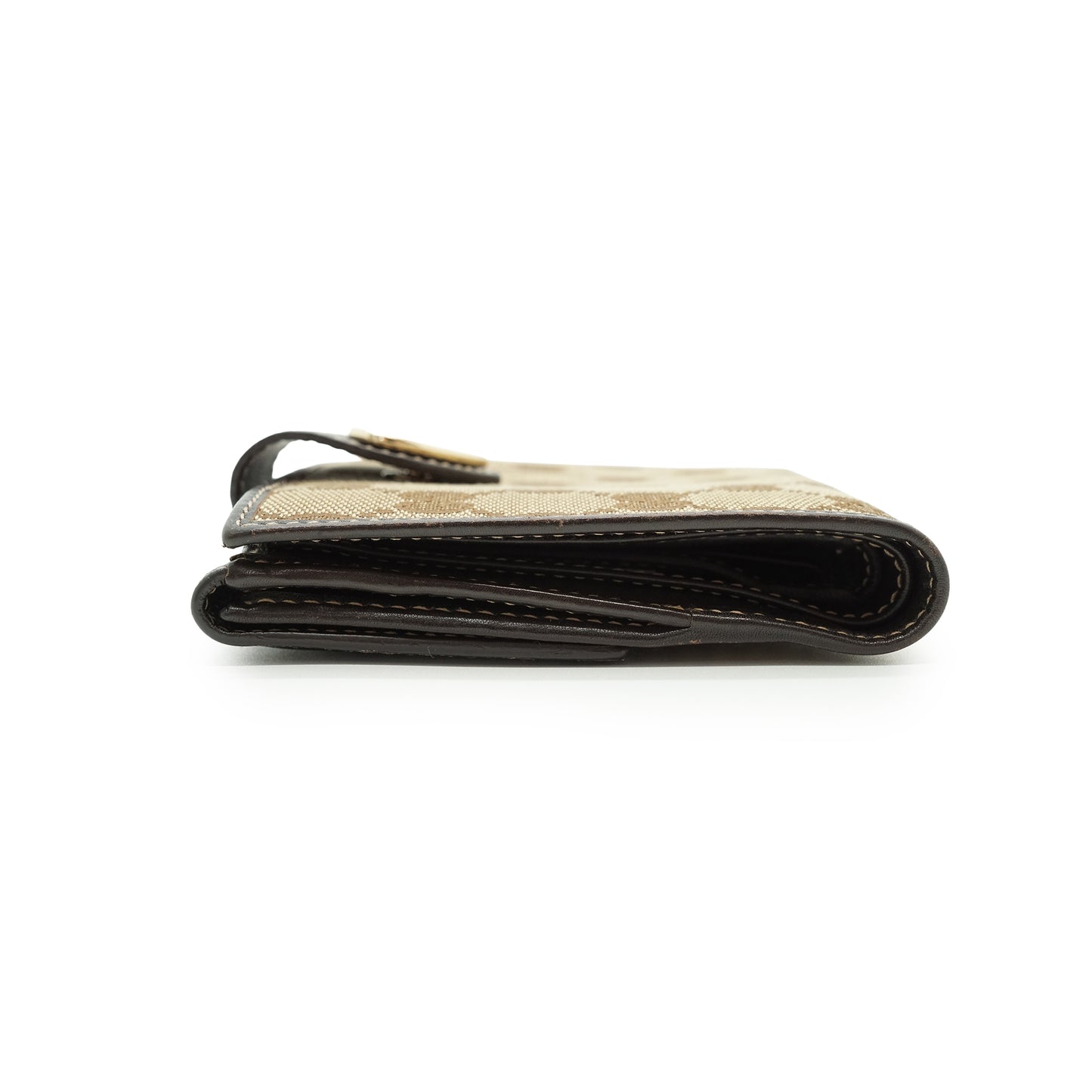 GG Canvas Heart Snap Bifold Compact Wallet