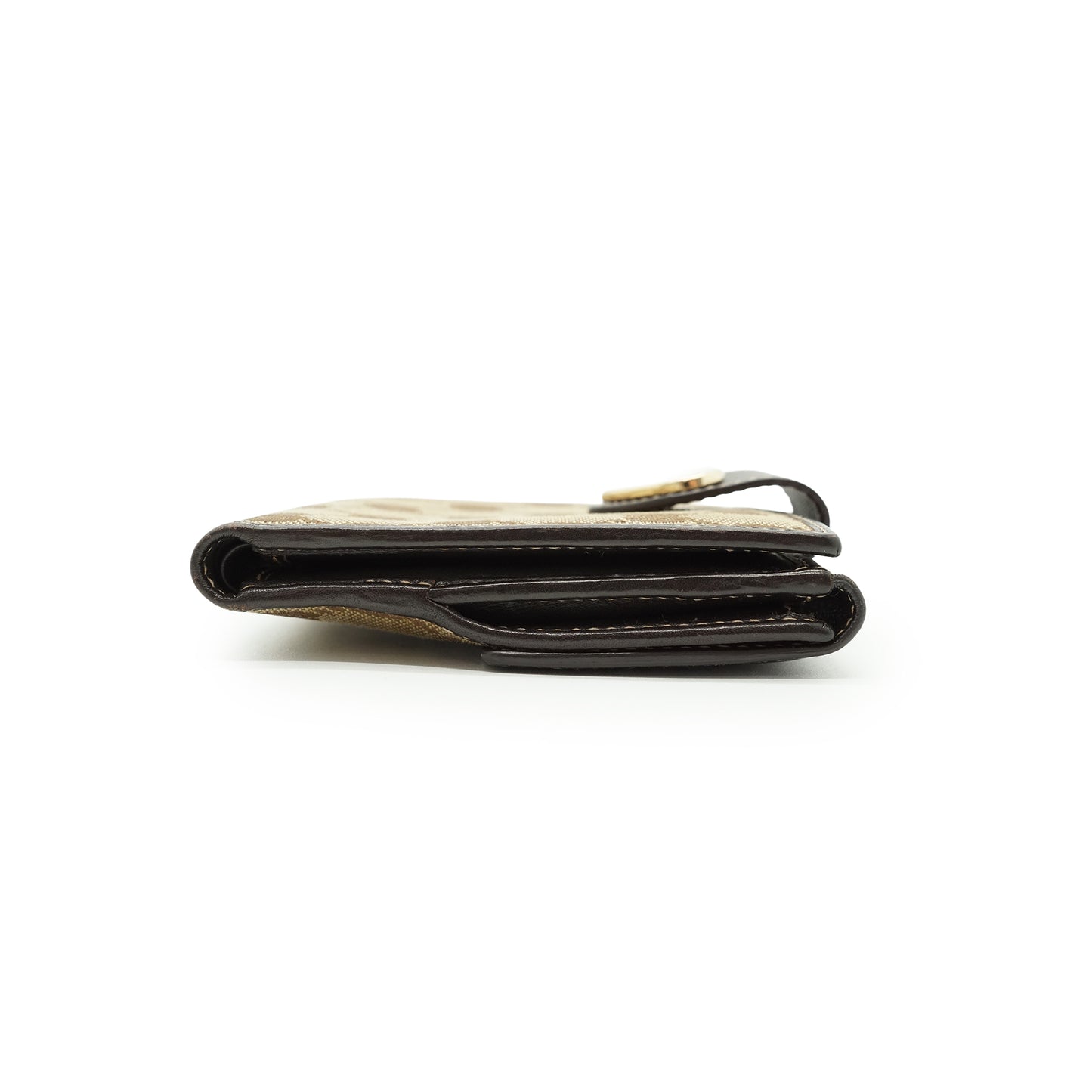GG Canvas Heart Snap Bifold Compact Wallet