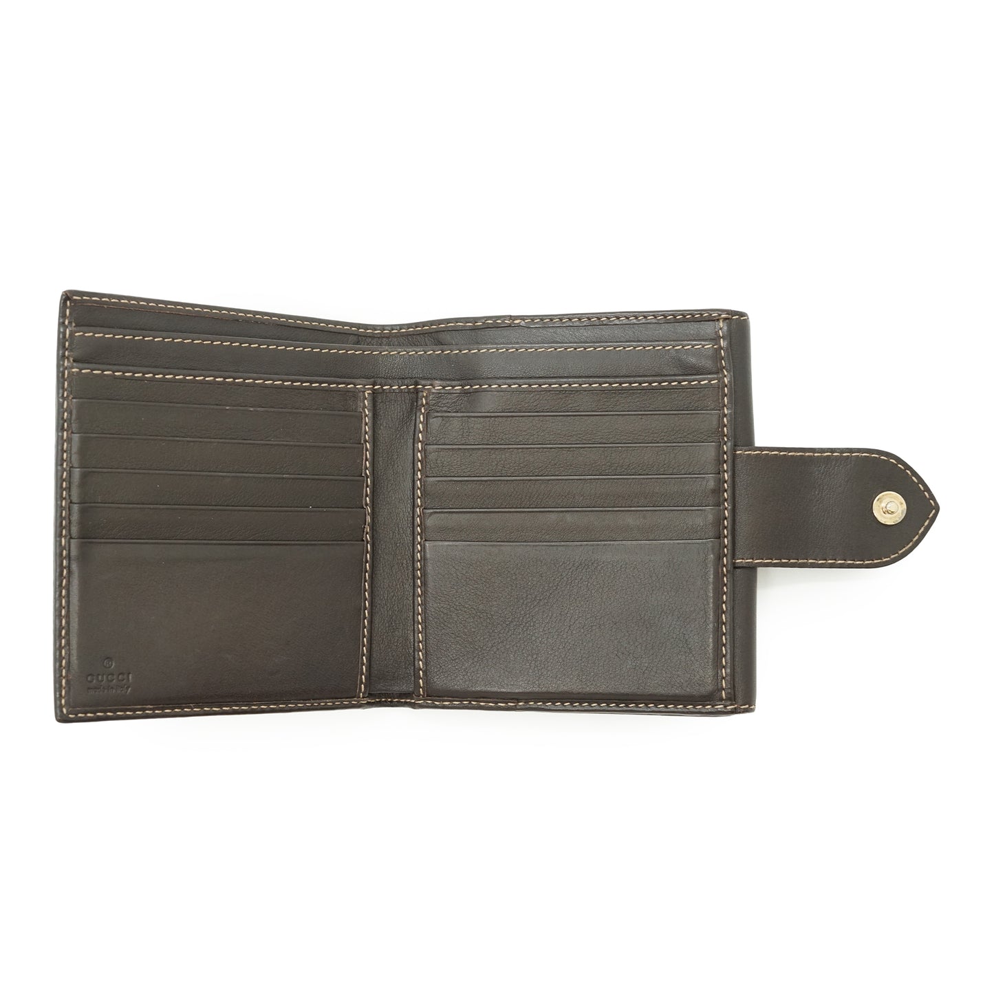 GG Canvas Heart Snap Bifold Compact Wallet