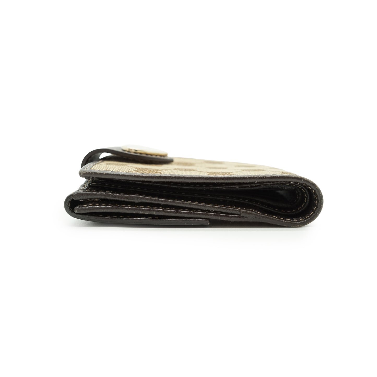 GG Canvas Heart Snap Bifold Compact Wallet
