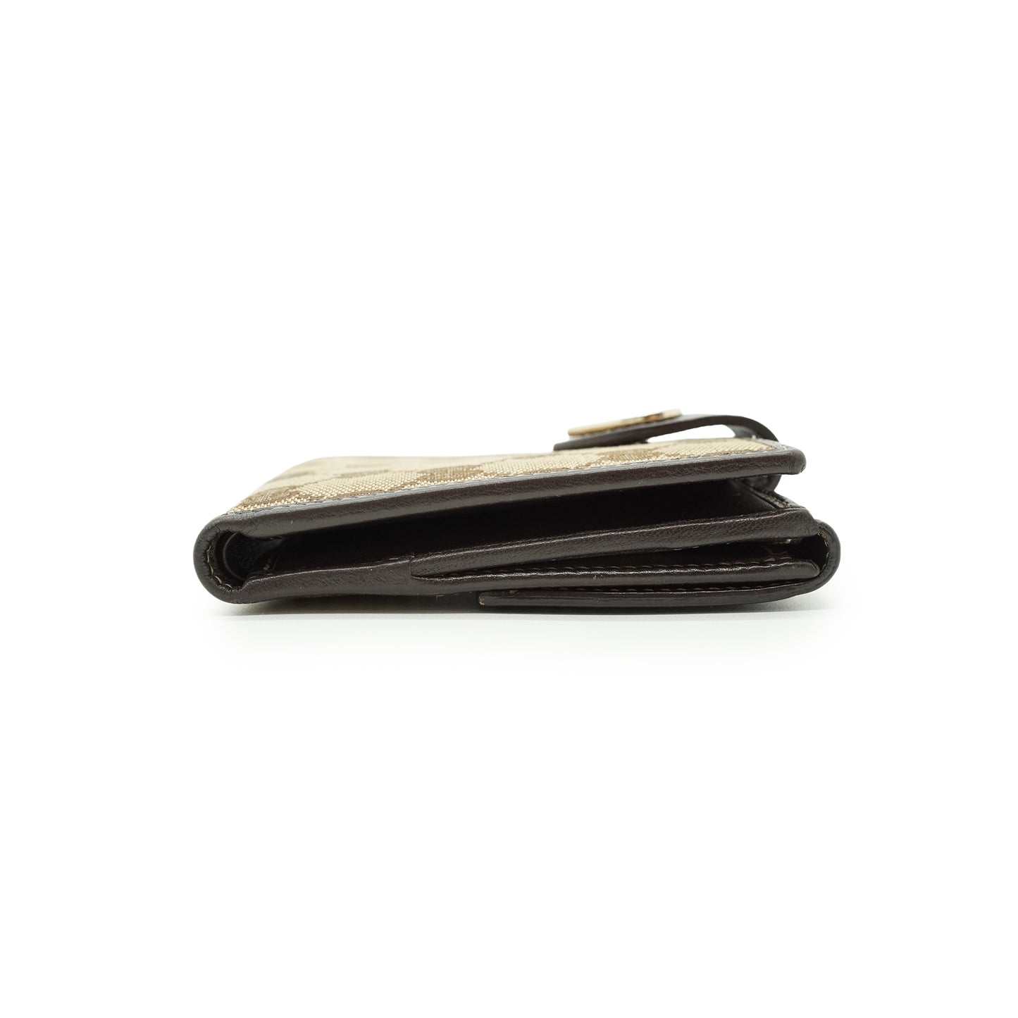 GG Canvas Heart Snap Bifold Compact Wallet