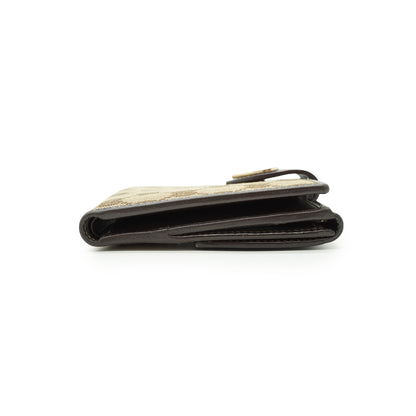 GG Canvas Heart Snap Bifold Compact Wallet