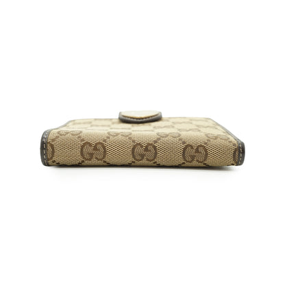 GG Canvas Heart Snap Bifold Compact Wallet