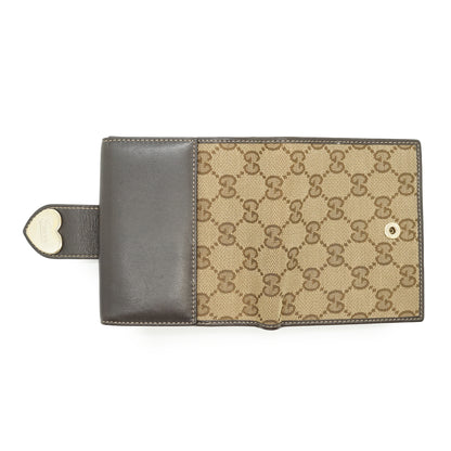 GG Canvas Heart Snap Bifold Compact Wallet