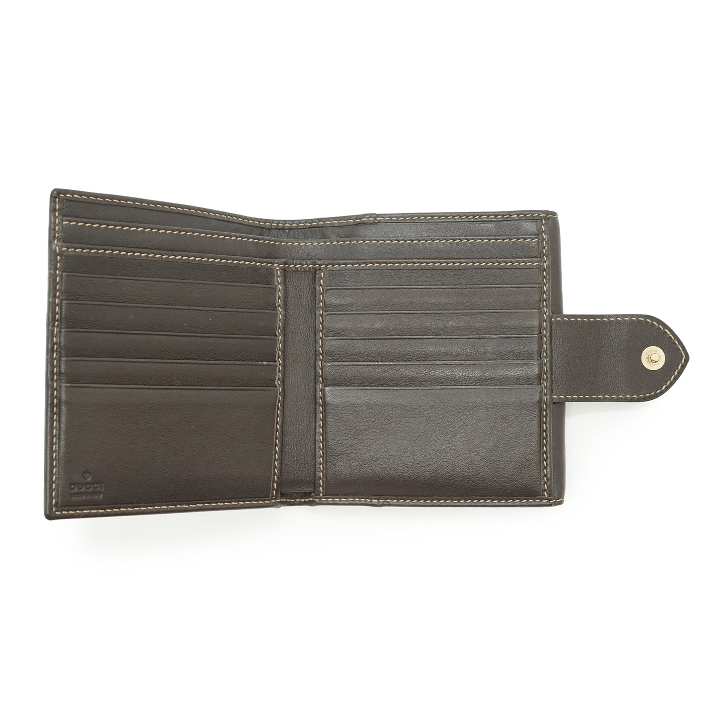 GG Canvas Heart Snap Bifold Compact Wallet