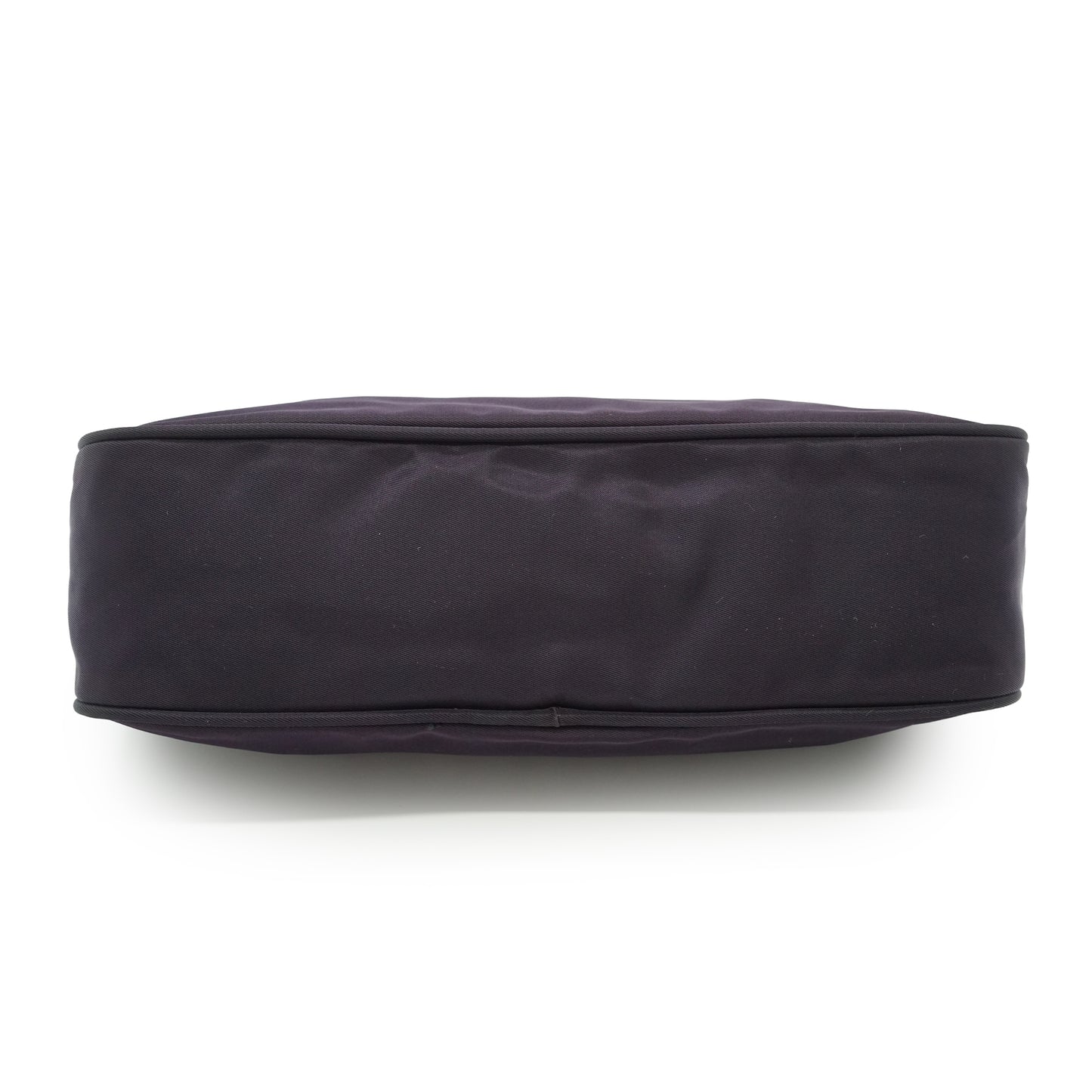 Vintage Nylon Tessuto Pochette Accessoires Melanzana