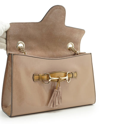 Guccissima Emily Bicolor Patent Leather Tassel Chain Shoulder Bag Japan Exclusive