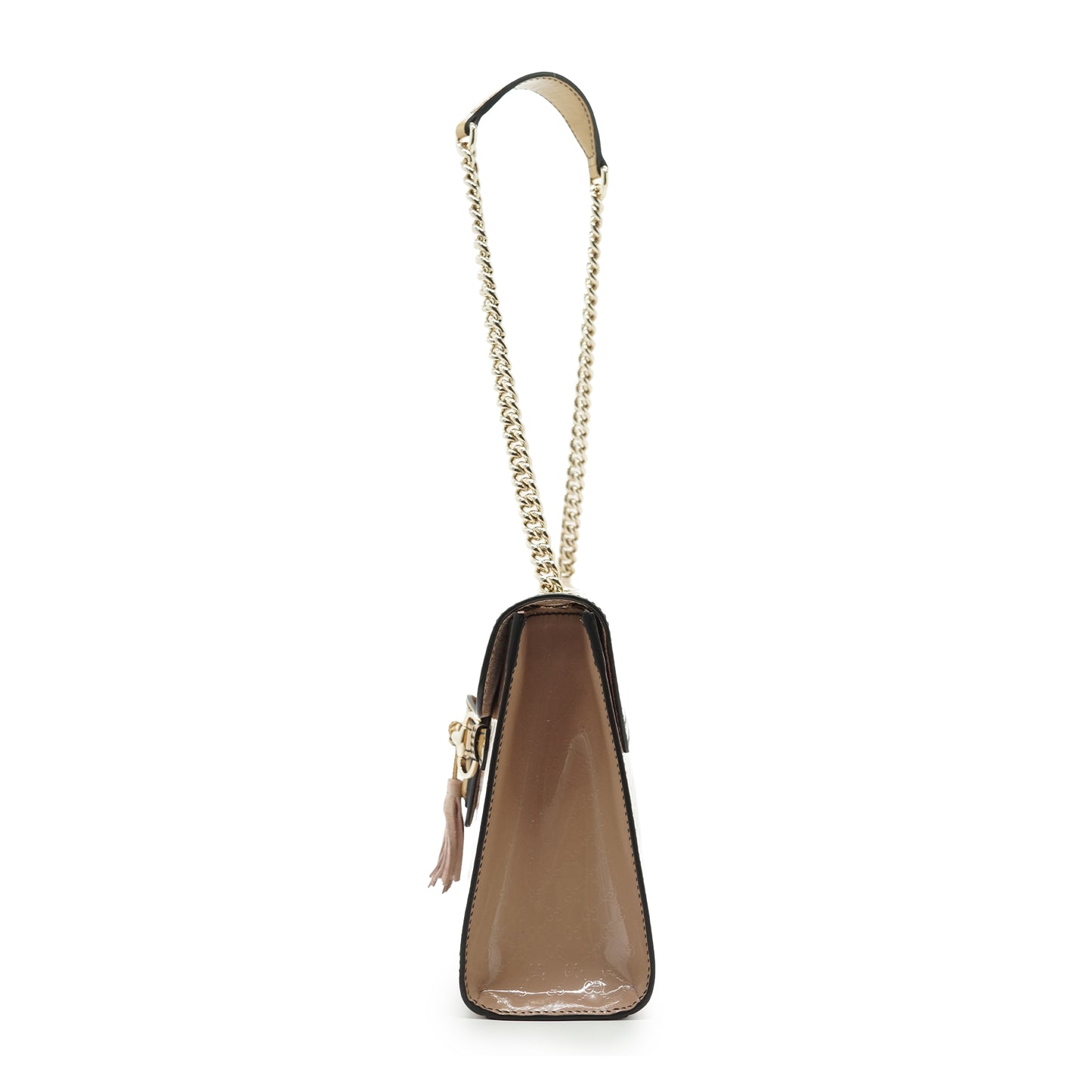 Guccissima Emily Bicolor Patent Leather Tassel Chain Shoulder Bag Japan Exclusive