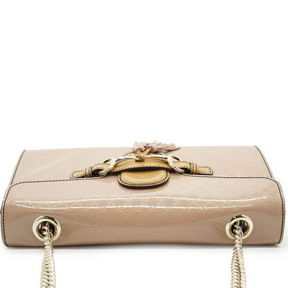 Guccissima Emily Bicolor Patent Leather Tassel Chain Shoulder Bag Japan Exclusive