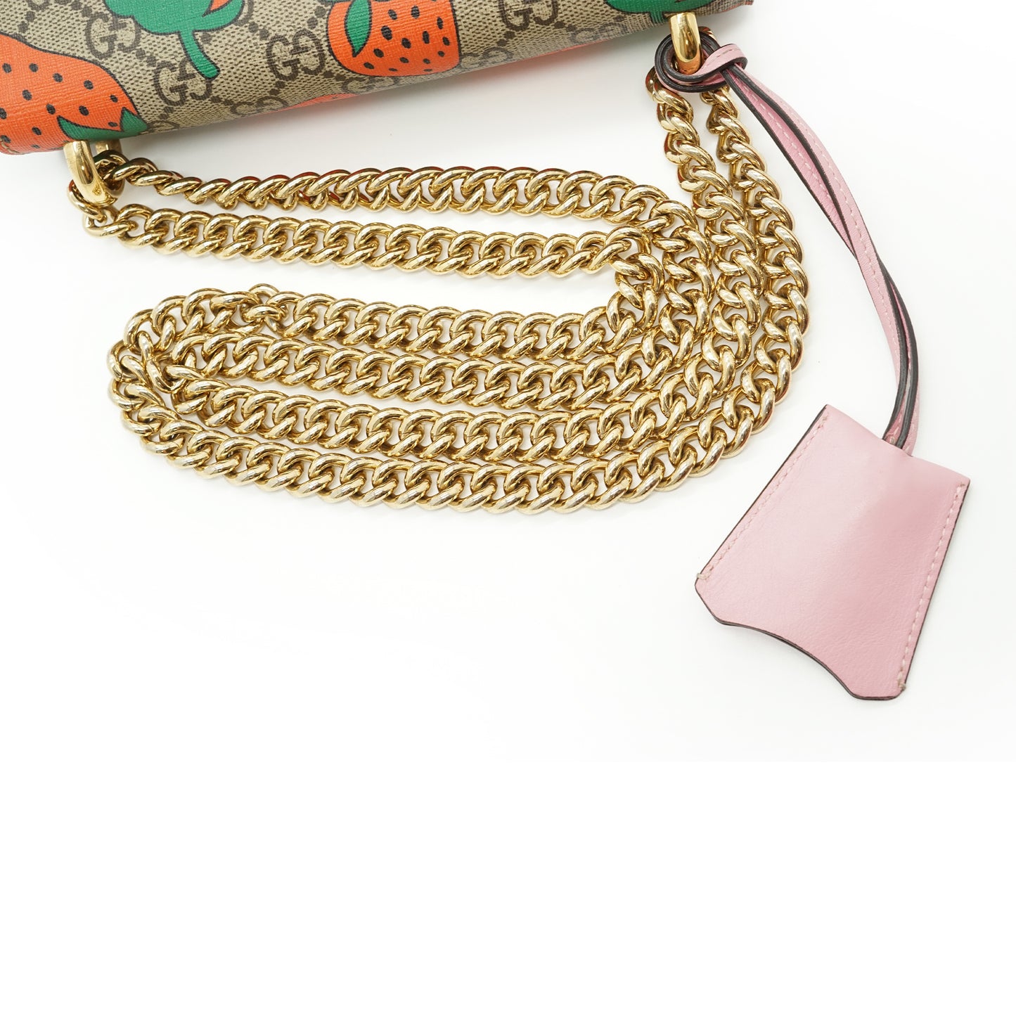 GG Supreme Strawberry Padlock Small Chain Shoulder Bag