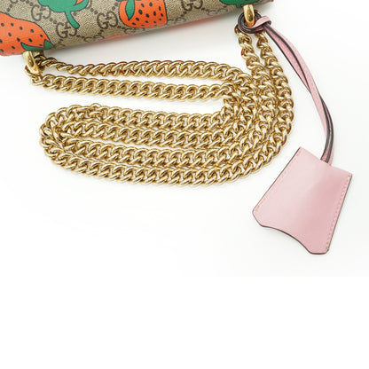 GG Supreme Strawberry Padlock Small Chain Shoulder Bag