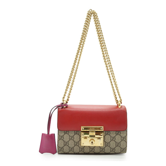 GG Supreme Coated Canvas Padlock Small Chain Shoulder Bag