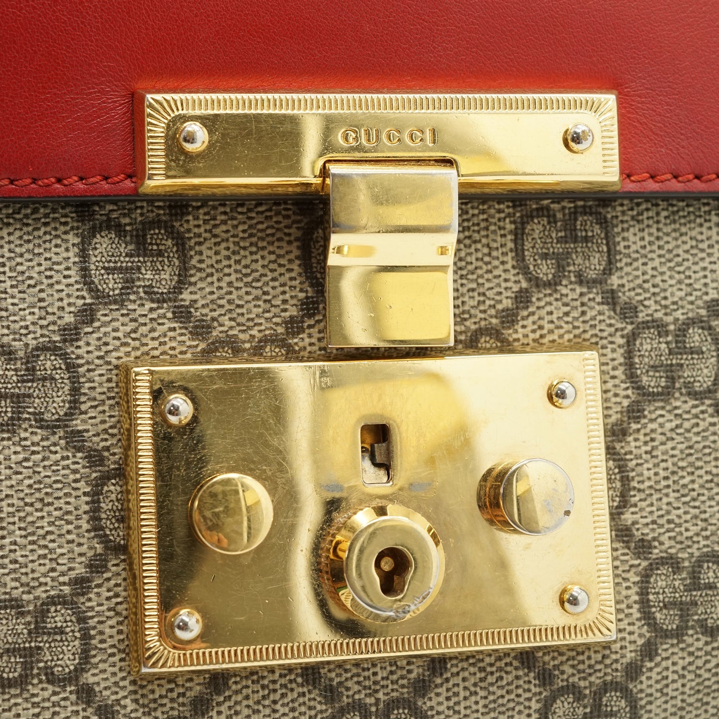 GG Supreme Coated Canvas Padlock Small Chain Shoulder Bag