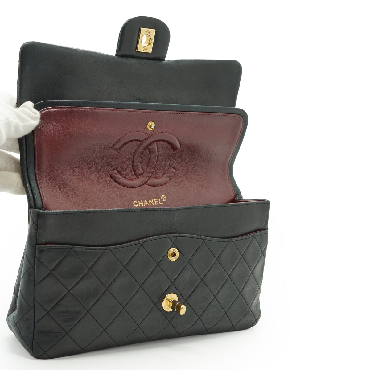 Double Flap Matelasse 25 Lambskin Chain Shoulder Bag