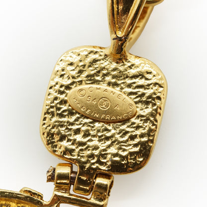 Vintage Large CC Gripoix Long Necklace GP