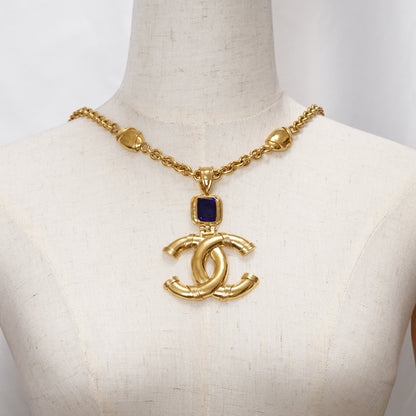 Vintage Large CC Gripoix Long Necklace GP