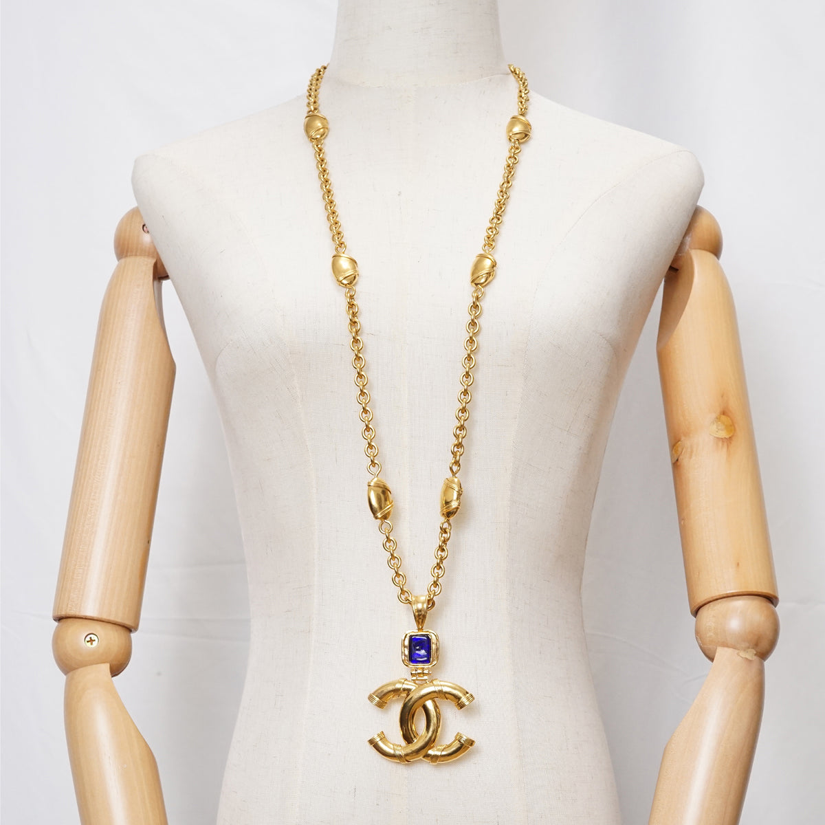 Vintage Large CC Gripoix Long Necklace GP