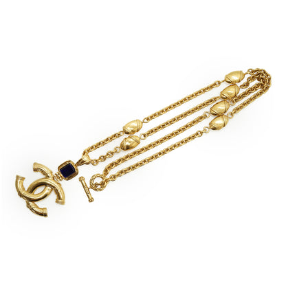 Vintage Large CC Gripoix Long Necklace GP