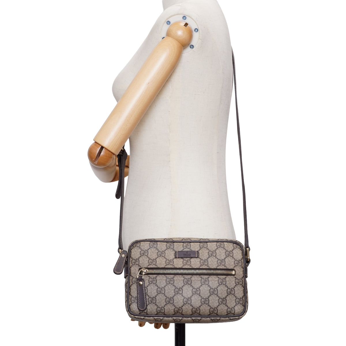 GG Supreme Coated Canvas Camera Crossbody Bag