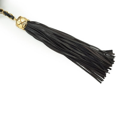 CC Lambskin Fringe Diamond-Stitching Chain Shoulder Camera Bag