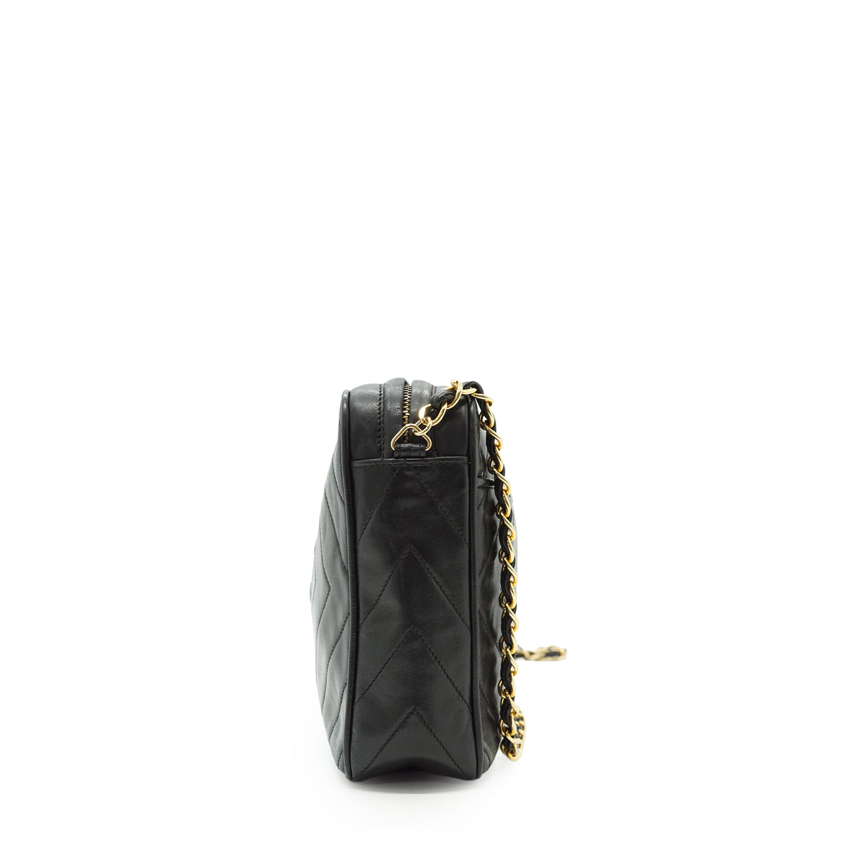 CC Lambskin Fringe Diamond-Stitching Chain Shoulder Camera Bag