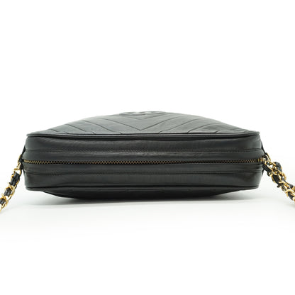 CC Lambskin Fringe Diamond-Stitching Chain Shoulder Camera Bag