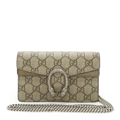 Dionysus GG Supreme Coated Canvas Suede Super Mini Chain Shoulder Bag