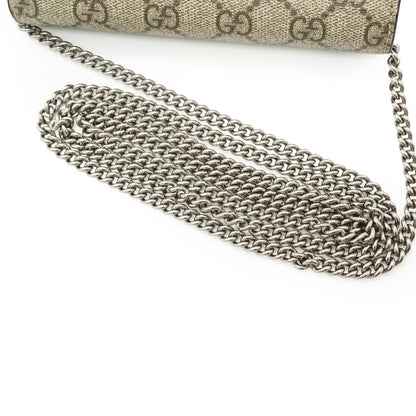 Dionysus GG Supreme Coated Canvas Suede Super Mini Chain Shoulder Bag