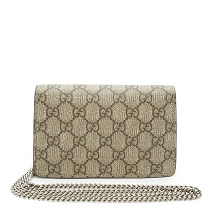 Dionysus GG Supreme Coated Canvas Suede Super Mini Chain Shoulder Bag
