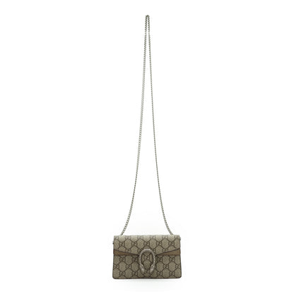 Dionysus GG Supreme Coated Canvas Suede Super Mini Chain Shoulder Bag