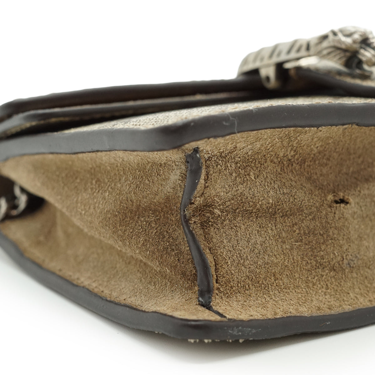 Dionysus GG Supreme Coated Canvas Suede Super Mini Chain Shoulder Bag