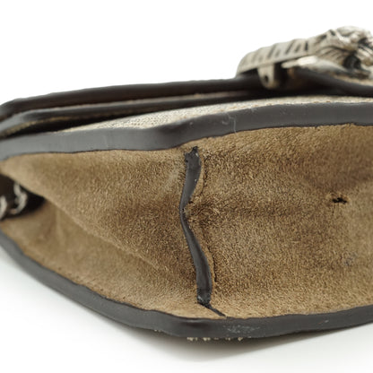 Dionysus GG Supreme Coated Canvas Suede Super Mini Chain Shoulder Bag