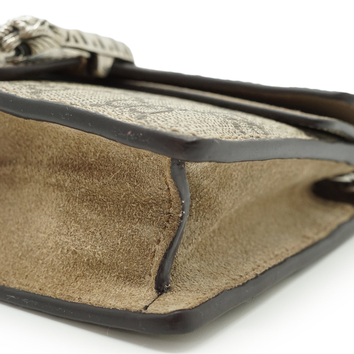 Dionysus GG Supreme Coated Canvas Suede Super Mini Chain Shoulder Bag