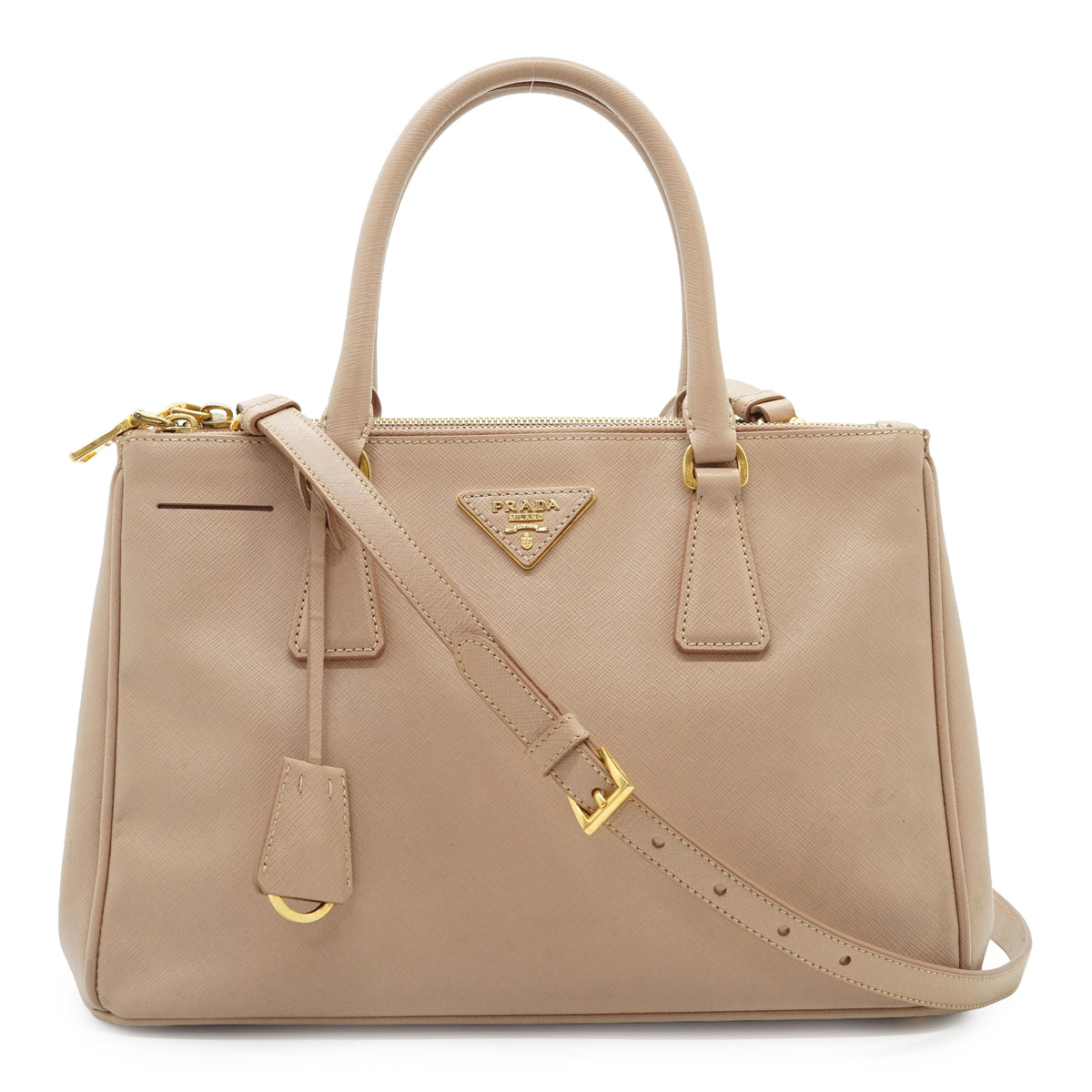 2way Saffiano Galleria Cammeo Double Zip Tote Medium