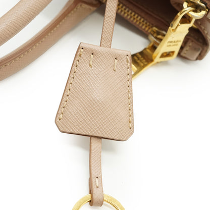2way Saffiano Galleria Cammeo Double Zip Tote Medium