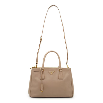 2way Saffiano Galleria Cammeo Double Zip Tote Medium