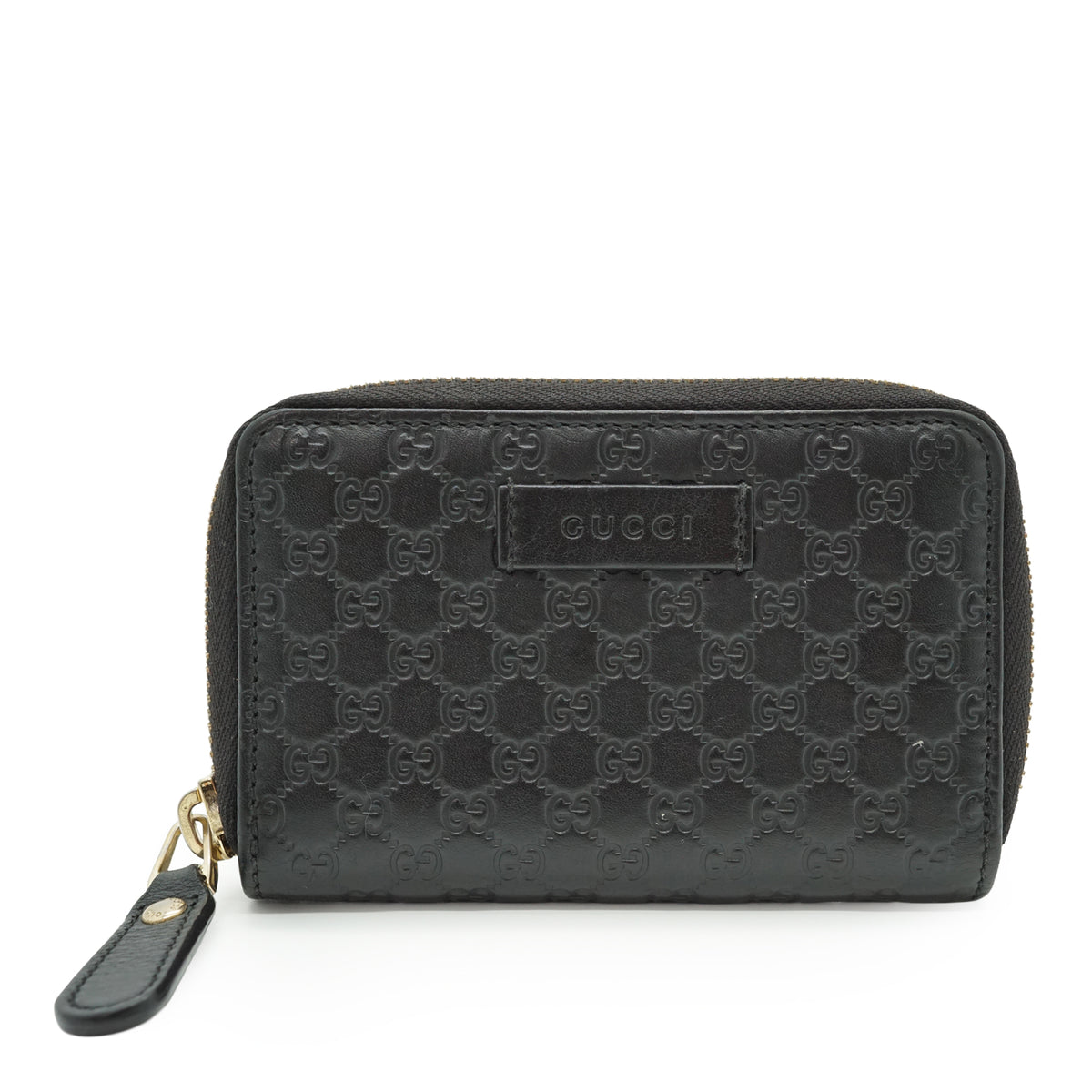 GG Microguccissima Round Zip Compact Wallet