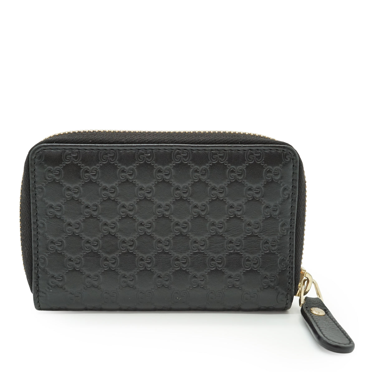 GG Microguccissima Round Zip Compact Wallet