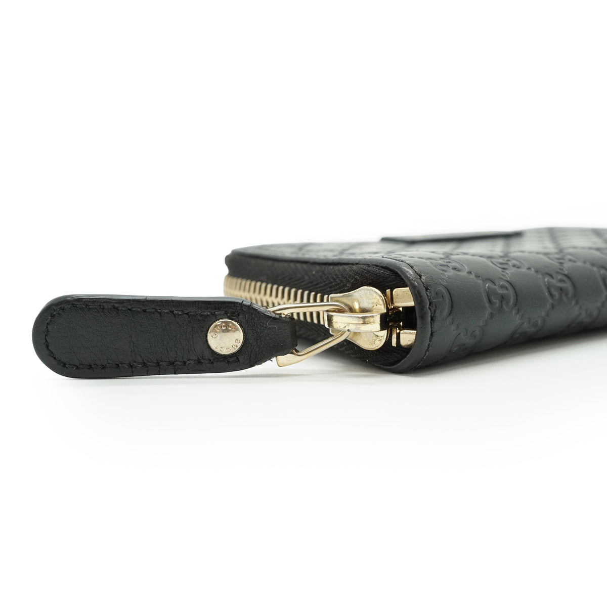 GG Microguccissima Round Zip Compact Wallet