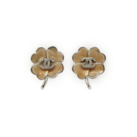 CC Rhinestone Four-Leaf Clover Earrings