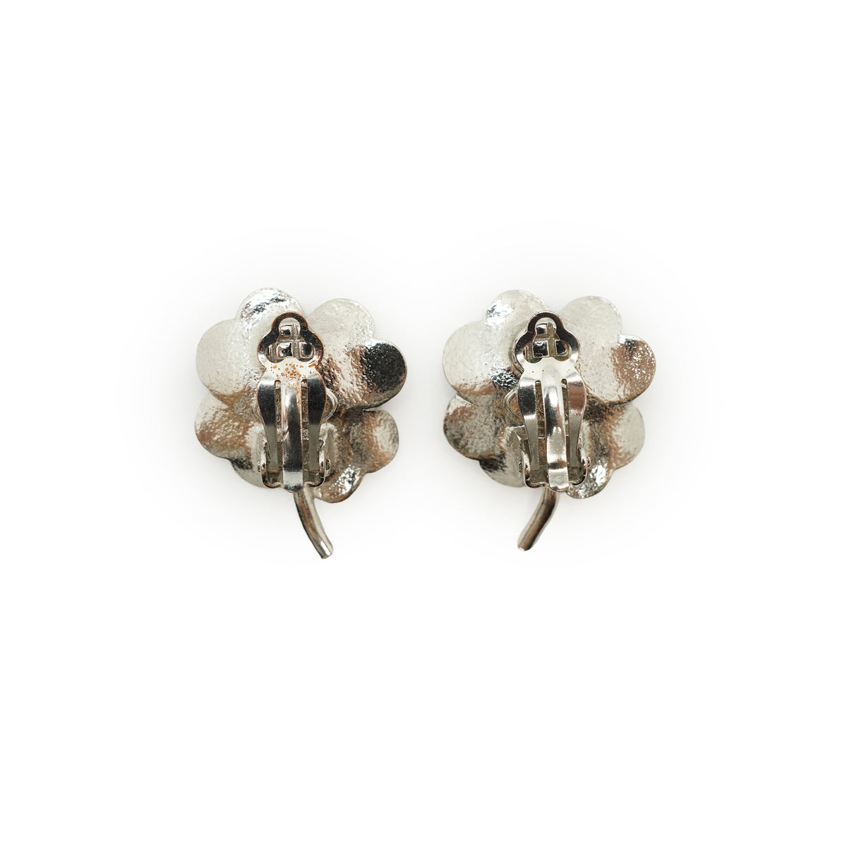 CC Rhinestone Four-Leaf Clover Earrings