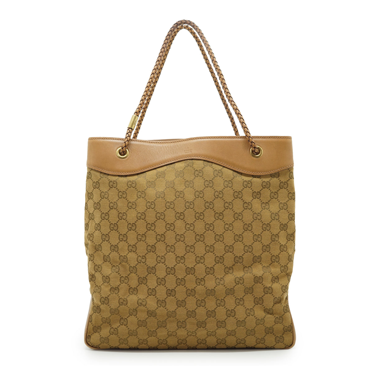 Vintage GG Canvas Woven Handles Tote
