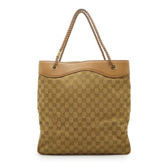 Vintage GG Canvas Woven Handles Tote