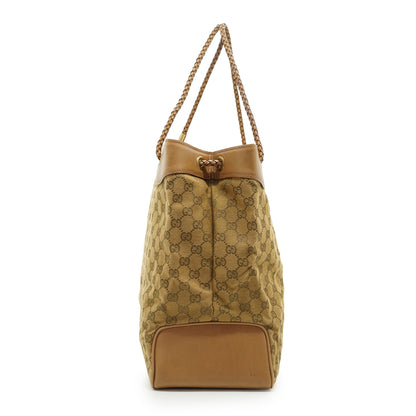 Vintage GG Canvas Woven Handles Tote