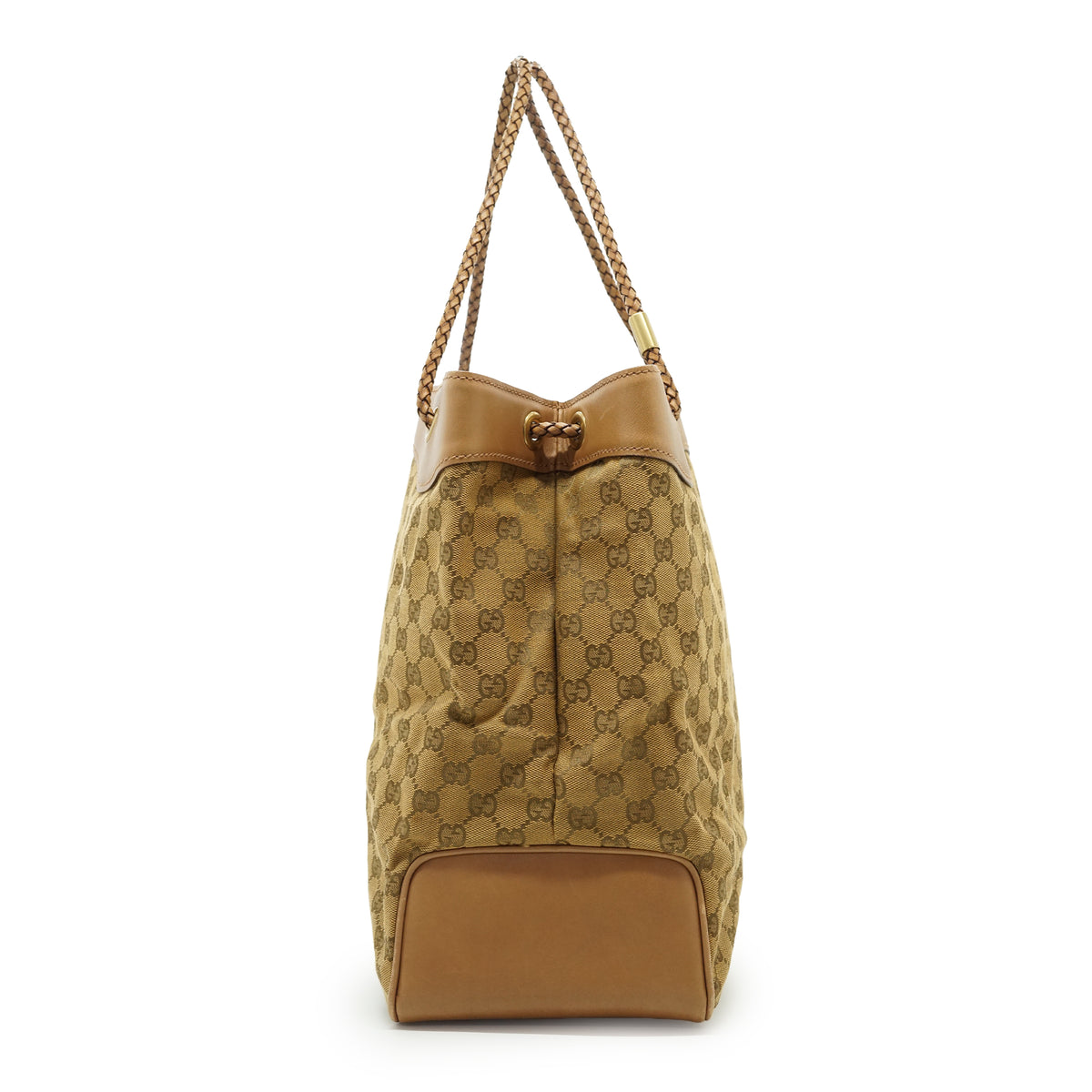 Vintage GG Canvas Woven Handles Tote