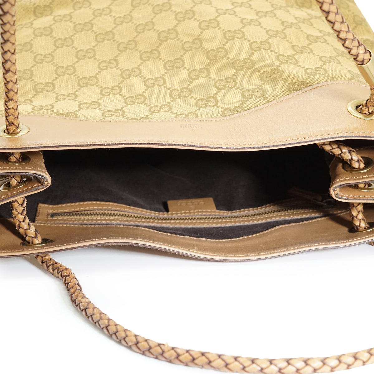 Vintage GG Canvas Woven Handles Tote