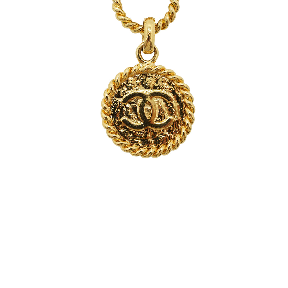 Vintage CC Double Chain Loop Medallion Chain Belt GP