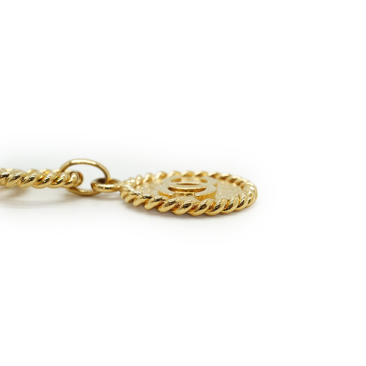 Vintage CC Double Chain Loop Medallion Chain Belt GP